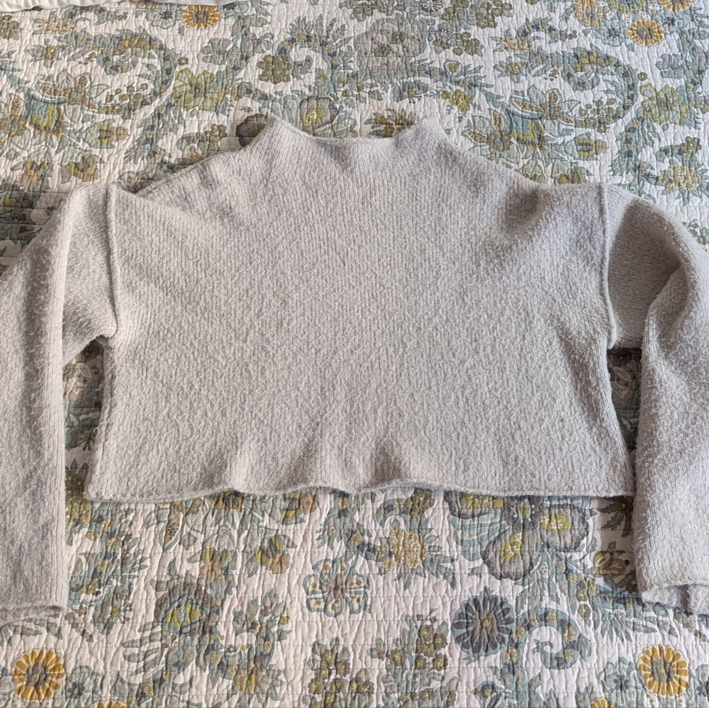 Free People Grey Bell Sleeve Boho Sweater
